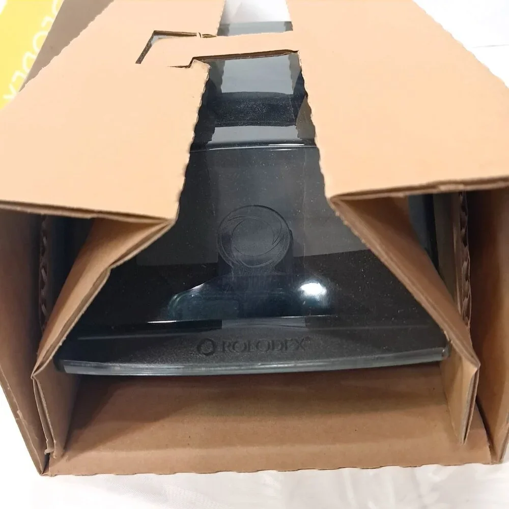 NEW Rolodex 67262 Covered business Card‎ File black storage case lid & 200 cards